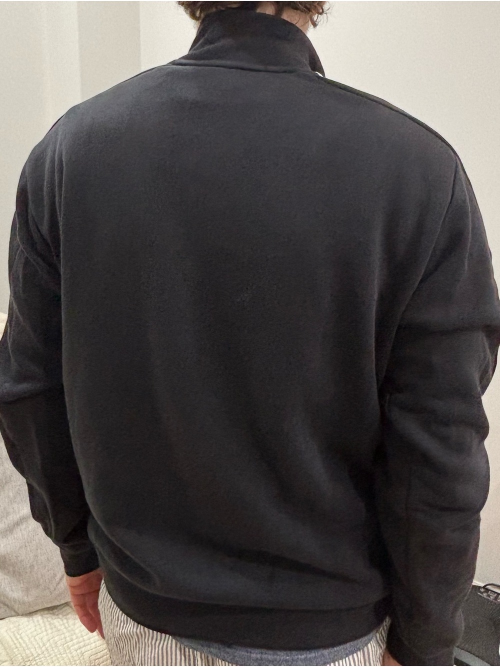 adidas Black Pullover with White Signature Stripes - Picture 3 of 4